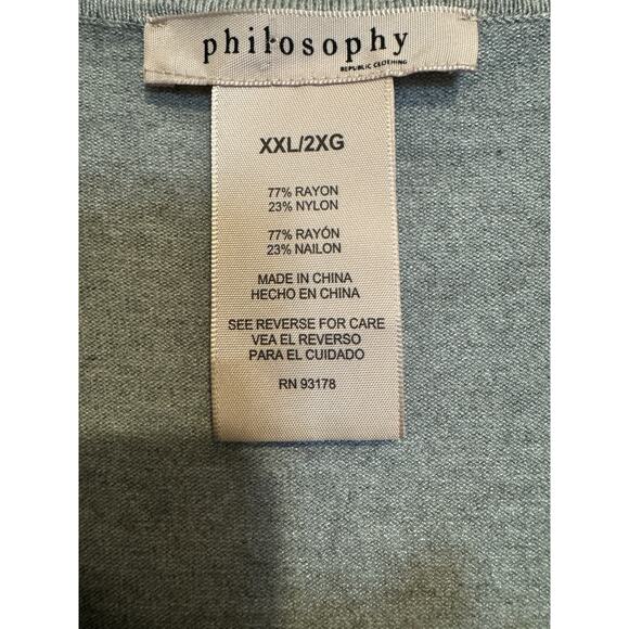 Philosophy Long Sleeve Cardigan Sweater Minimalist New Romanticism Mist Grey 2XL - Picture 3 of 8